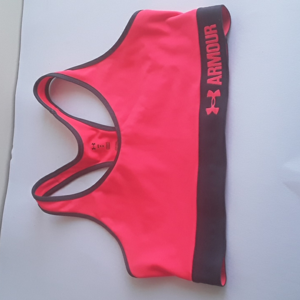 Under Armour Sports Bra, M, pink and gray
